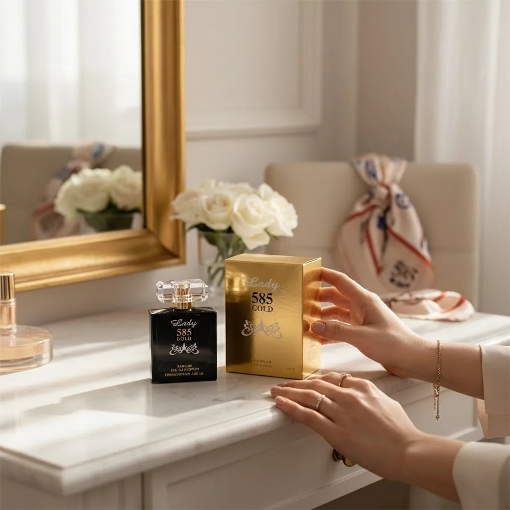 Chatler - Lady 585 Gold Eau De Parfum 100ml. Feminine Fragrance with Floral, Fruity and Sweet Notes Combined with Warm and Enveloping Accords That Add Elegance, Femininity and a Sophisticated Touch for Any Occasion.