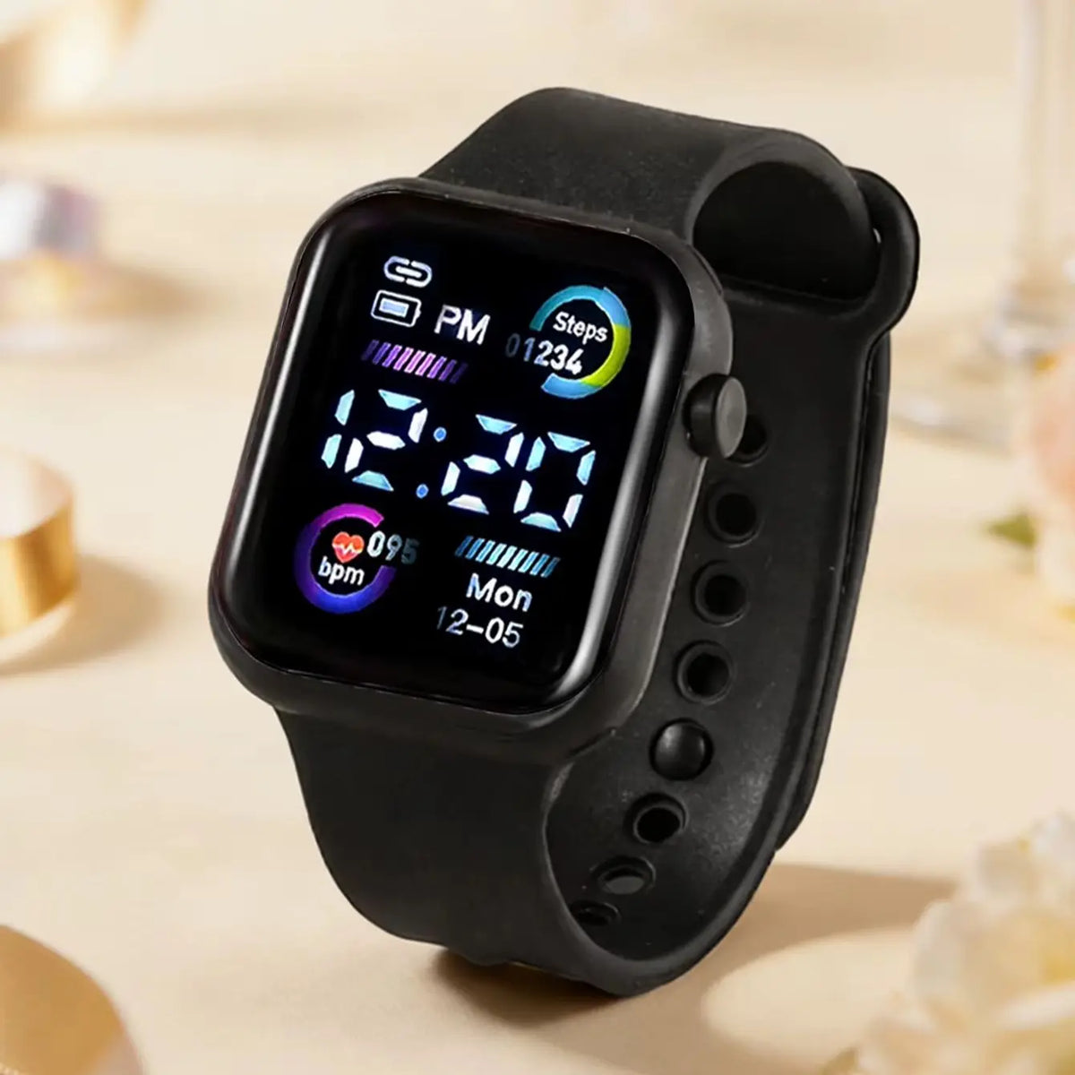 3-Piece Set of Children's Electronic Watches with Led Time Display, No Smart Functions, Exquisite Birthday Gift, Delicate and Cute, for Girls/Boys
