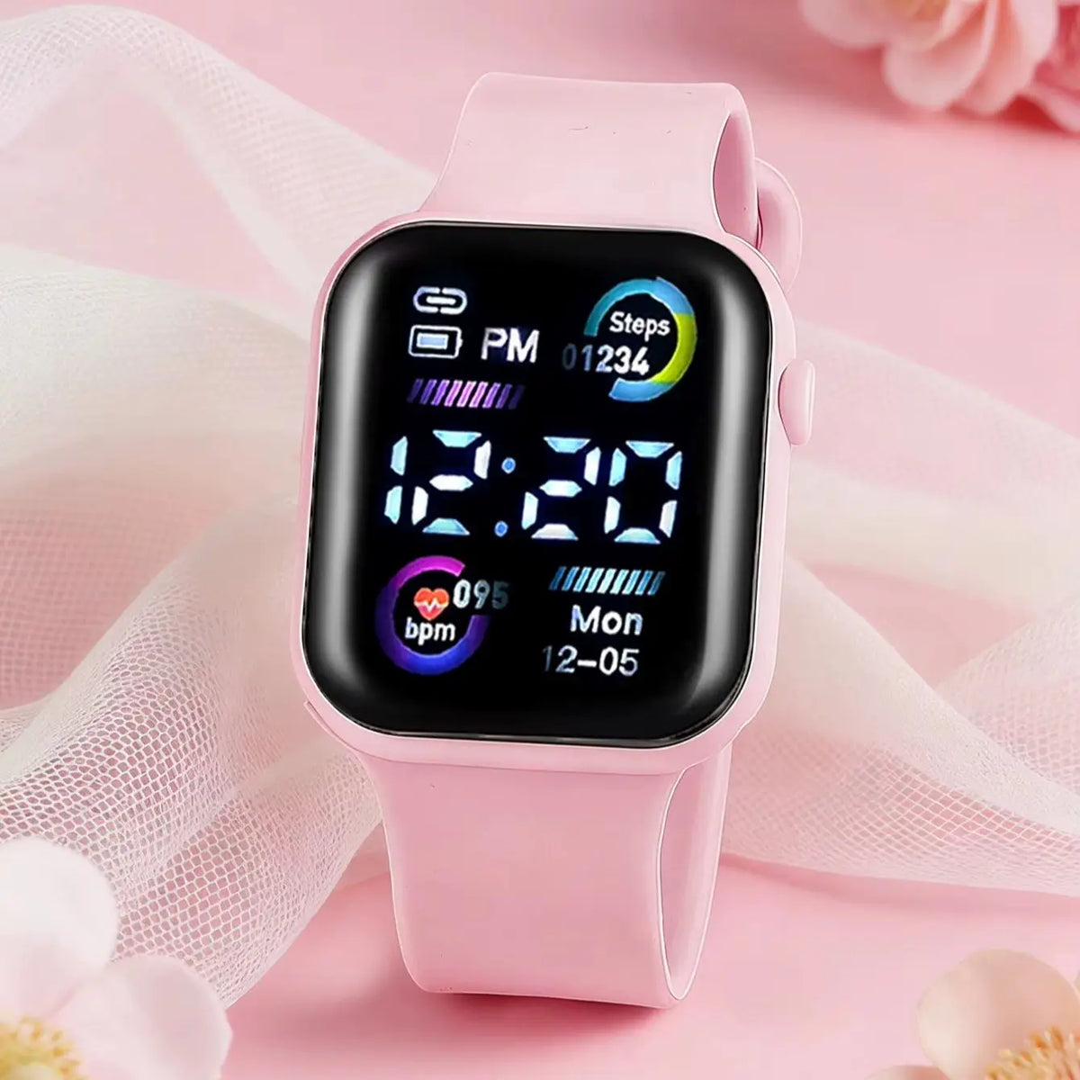 3-Piece Set of Children's Electronic Watches with Led Time Display, No Smart Functions, Exquisite Birthday Gift, Delicate and Cute, for Girls/Boys