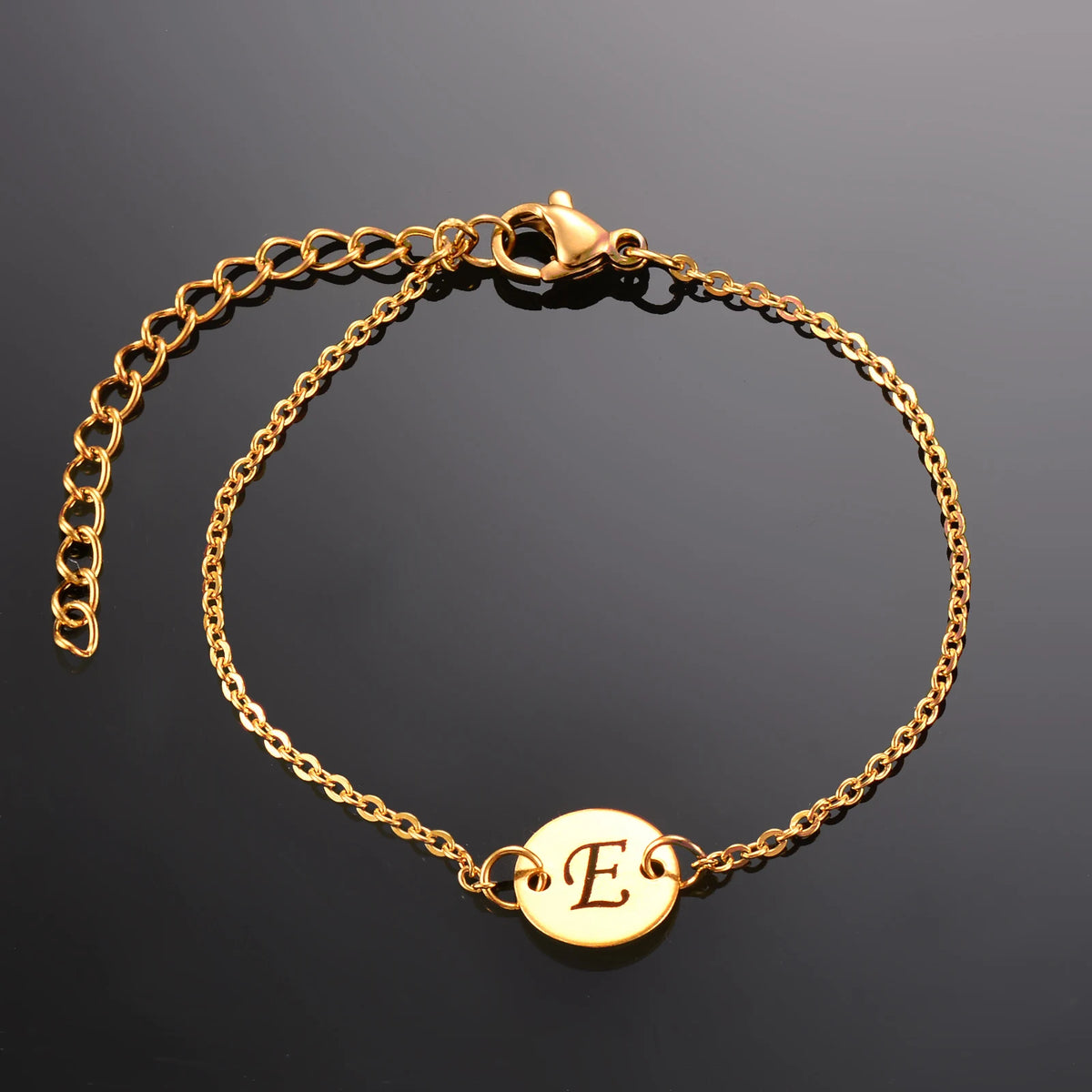 Personalized Cursive Initial Bracelet – Stainless Steel Letter Bracelet