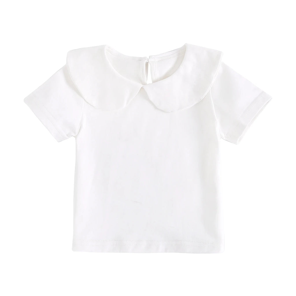 Sanlutoz Soft Cotton Baby Girls T-shirt Cute Infants Tops Clothing White Newborn Toddler Shirts Clothes Casual