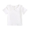 Sanlutoz Soft Cotton Baby Girls T-shirt Cute Infants Tops Clothing White Newborn Toddler Shirts Clothes Casual