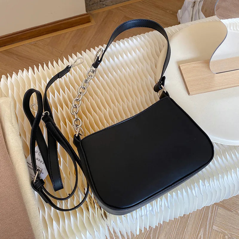 Women's PU Leather Mini Crossbody Bag – Elegant Single-Chain Shoulder Bag
