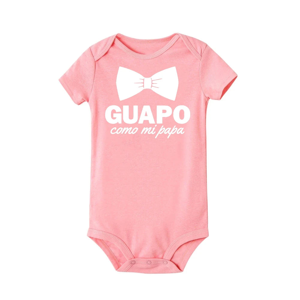 Funny Spanish Infant Newborn Crawling Rompers Guapo Como Mi Papa Boys Baby Casual Bodysuits Clothing Outfits New Dad Best Gifts
