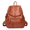 Women's Vintage Leather Backpack – Stylish Travel and Everyday Shoulder Bag