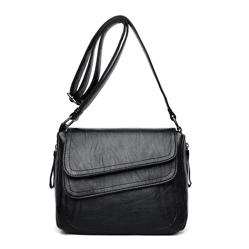 Women's Soft Leather Shoulder Bag – Elegant Spring Crossbody Handbag