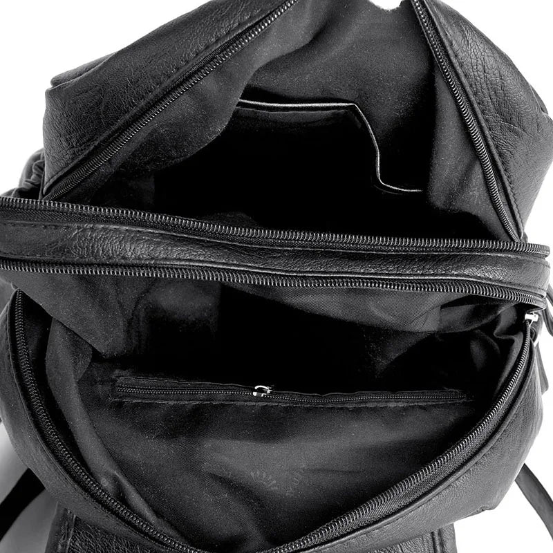 Women's Vintage Leather Backpack – Stylish Travel and Everyday Shoulder Bag
