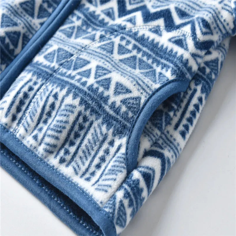 2-8T  Children Clothing for Boys Girls Winter Fleece Jackets Zipper Blue Cute Hot Selling Thick Baby Coats