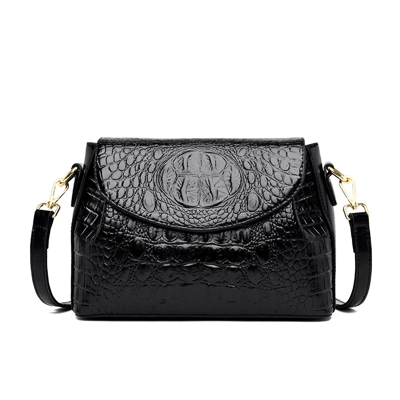 Women's Crocodile-Pattern Shoulder Bag – Luxury-Style Leather Crossbody Handbag