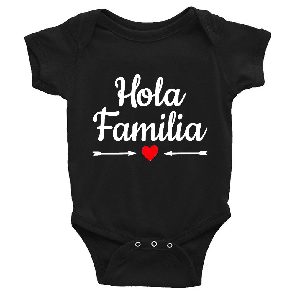 Hola Familia Spanish Funny Baby Newborn Rompers Boy Girl Casual Comfortable Bodysuits Outfits Infant Born Crawling Clothing Ropa