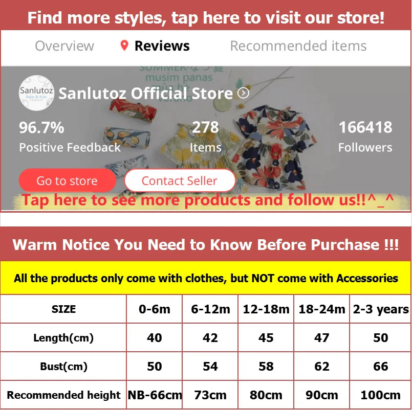 Sanlutoz Baby Girls Summer Sleeveless Bodysuits Cotton Baby Clothing Flower Sweet Toddler Clothes
