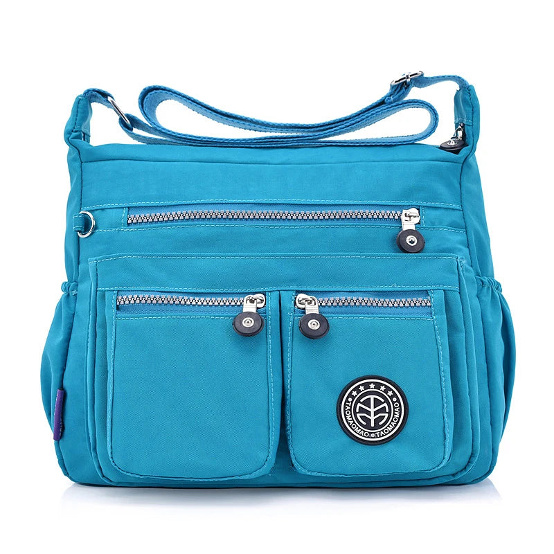 Women's Nylon Shoulder Bag – Lightweight Zipper Crossbody Bag for Everyday and Beach Use
