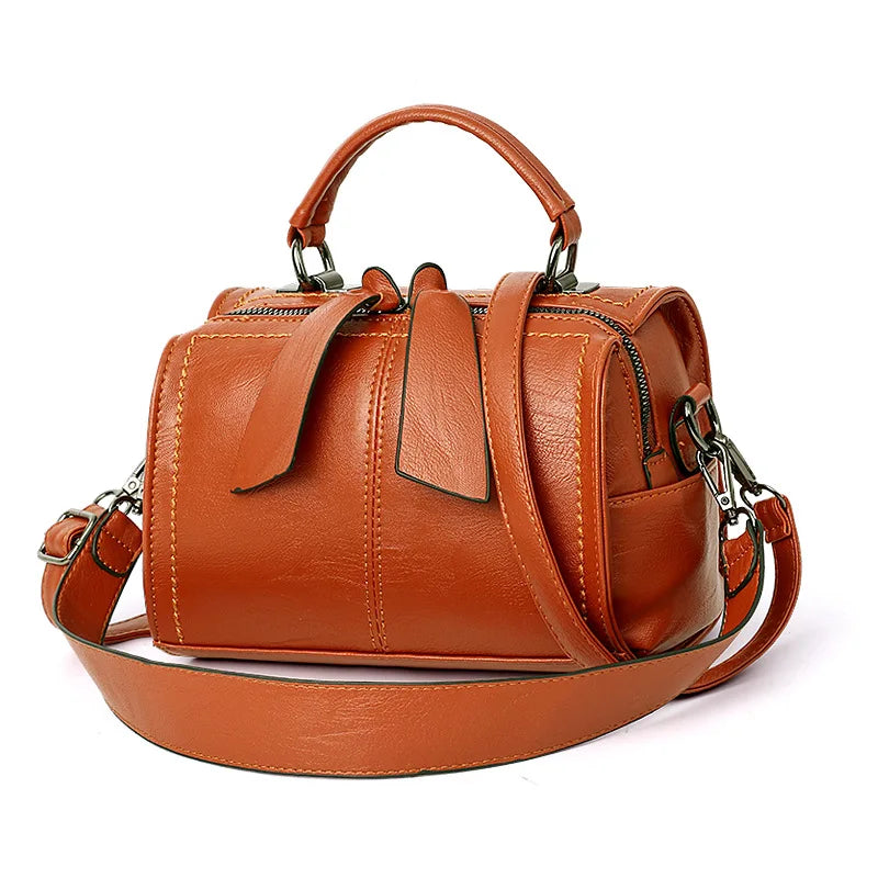 Women's Small PU Leather Shoulder Bag – Soft Leather Travel Tote and Messenger Bag