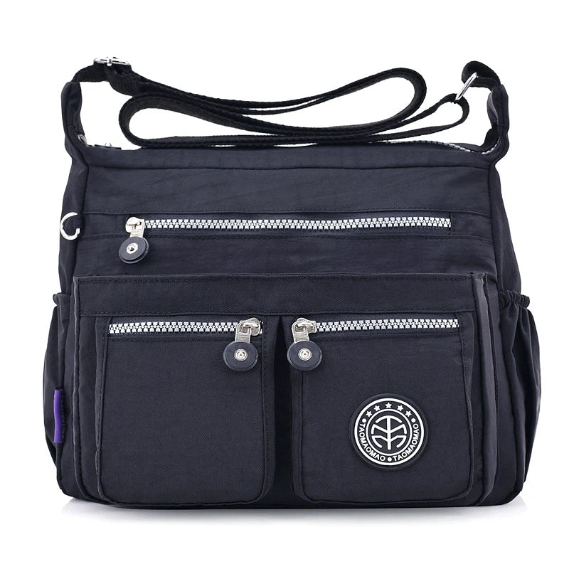 Women's Nylon Shoulder Bag – Lightweight Zipper Crossbody Bag for Everyday and Beach Use
