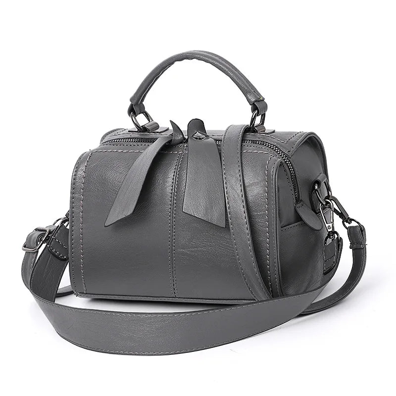 Women's Small PU Leather Shoulder Bag – Soft Leather Travel Tote and Messenger Bag