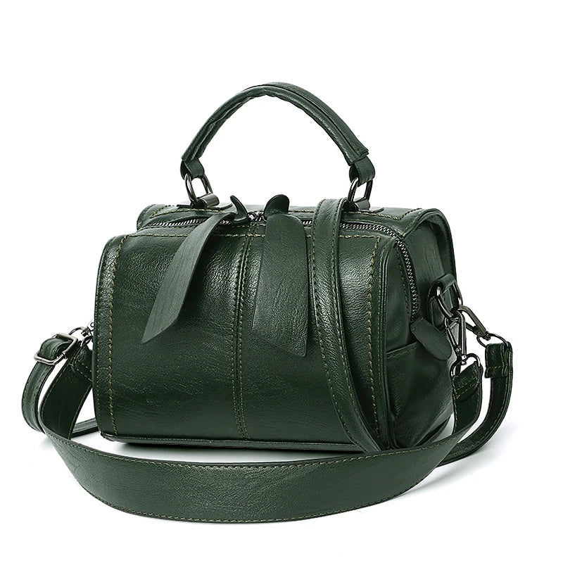 Women's Small PU Leather Shoulder Bag – Soft Leather Travel Tote and Messenger Bag
