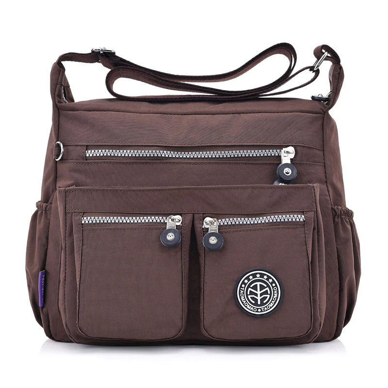 Women's Nylon Shoulder Bag – Lightweight Zipper Crossbody Bag for Everyday and Beach Use