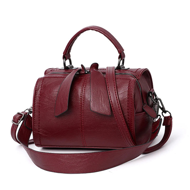 Women's Small PU Leather Shoulder Bag – Soft Leather Travel Tote and Messenger Bag