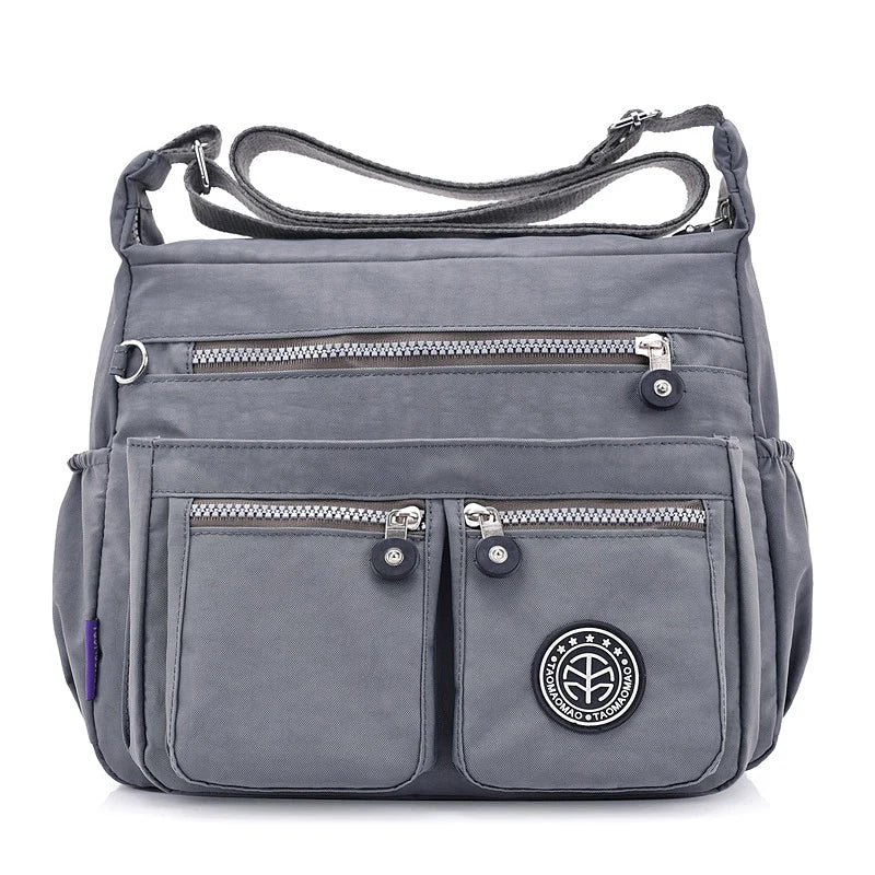 Women's Nylon Shoulder Bag – Lightweight Zipper Crossbody Bag for Everyday and Beach Use
