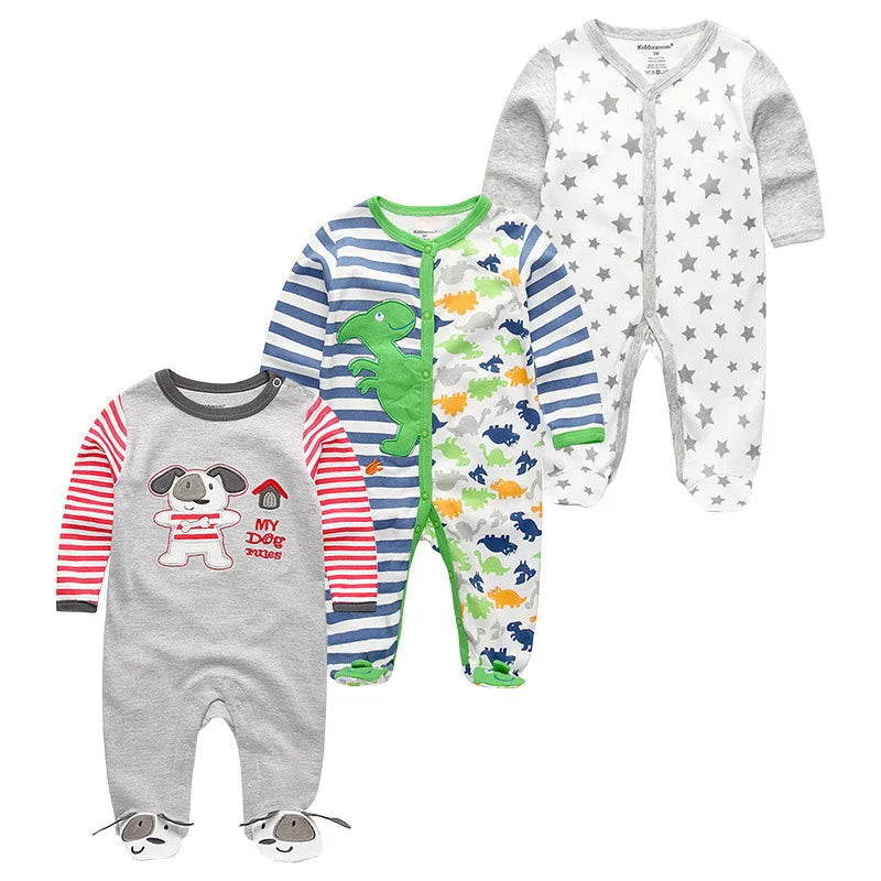0-12Months Baby Rompers Newborn Girls&Boys 100%Cotton Clothes of Long Sheeve 1/2/3Piece Infant Clothing Pajamas Overalls Cheap