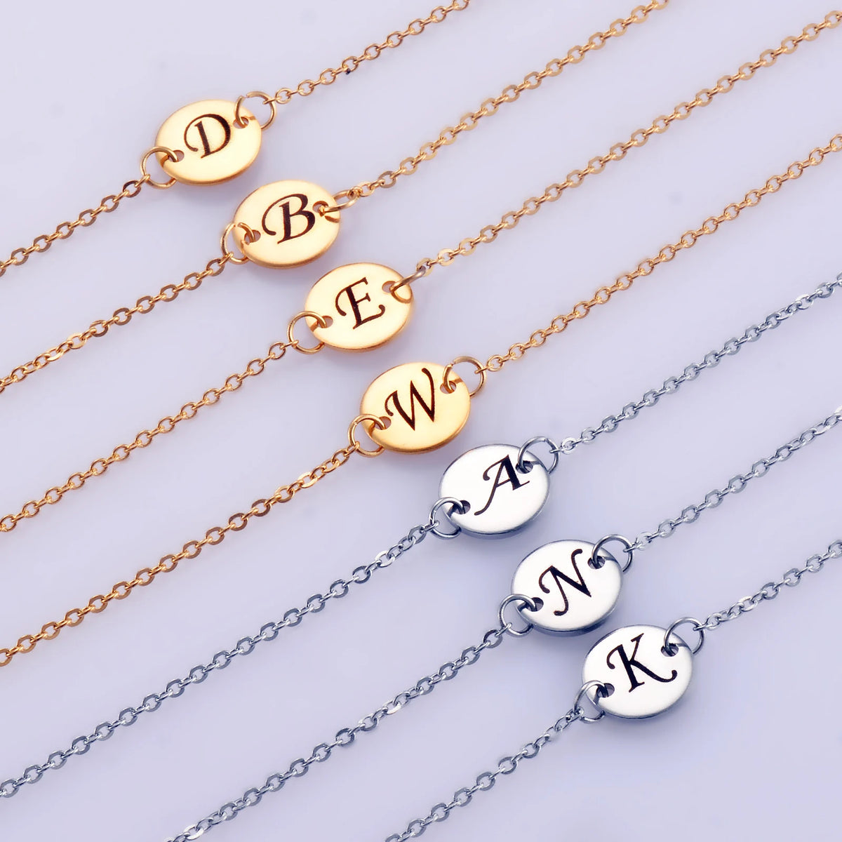 Personalized Cursive Initial Bracelet – Stainless Steel Letter Bracelet