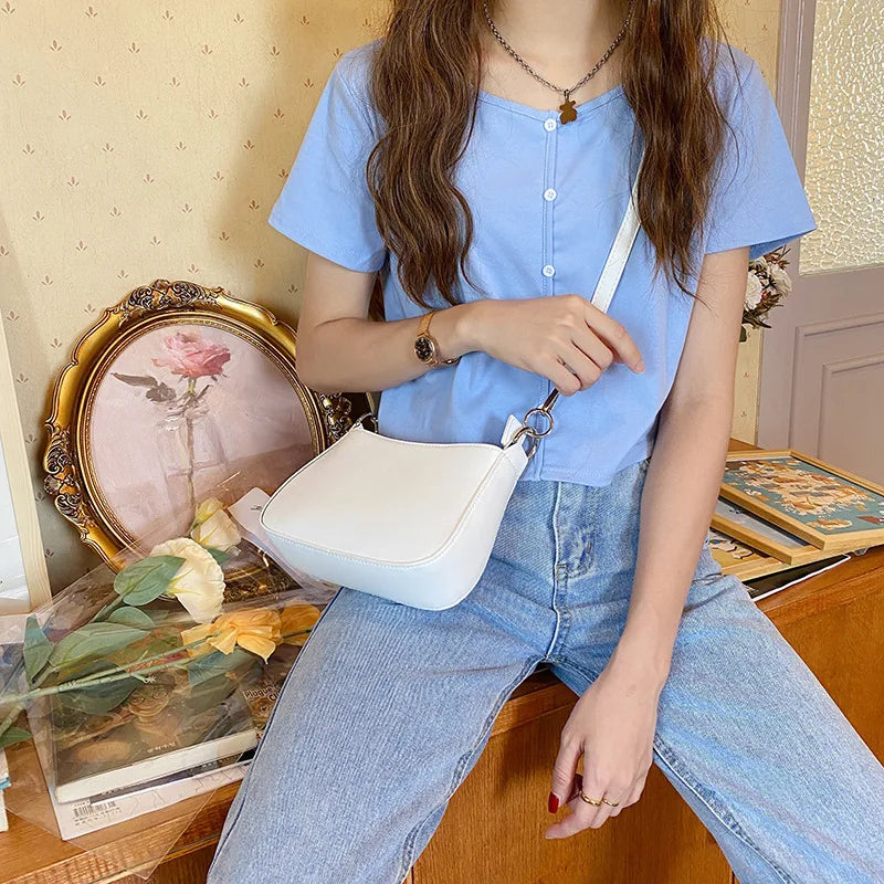 Women's PU Leather Mini Crossbody Bag – Elegant Single-Chain Shoulder Bag