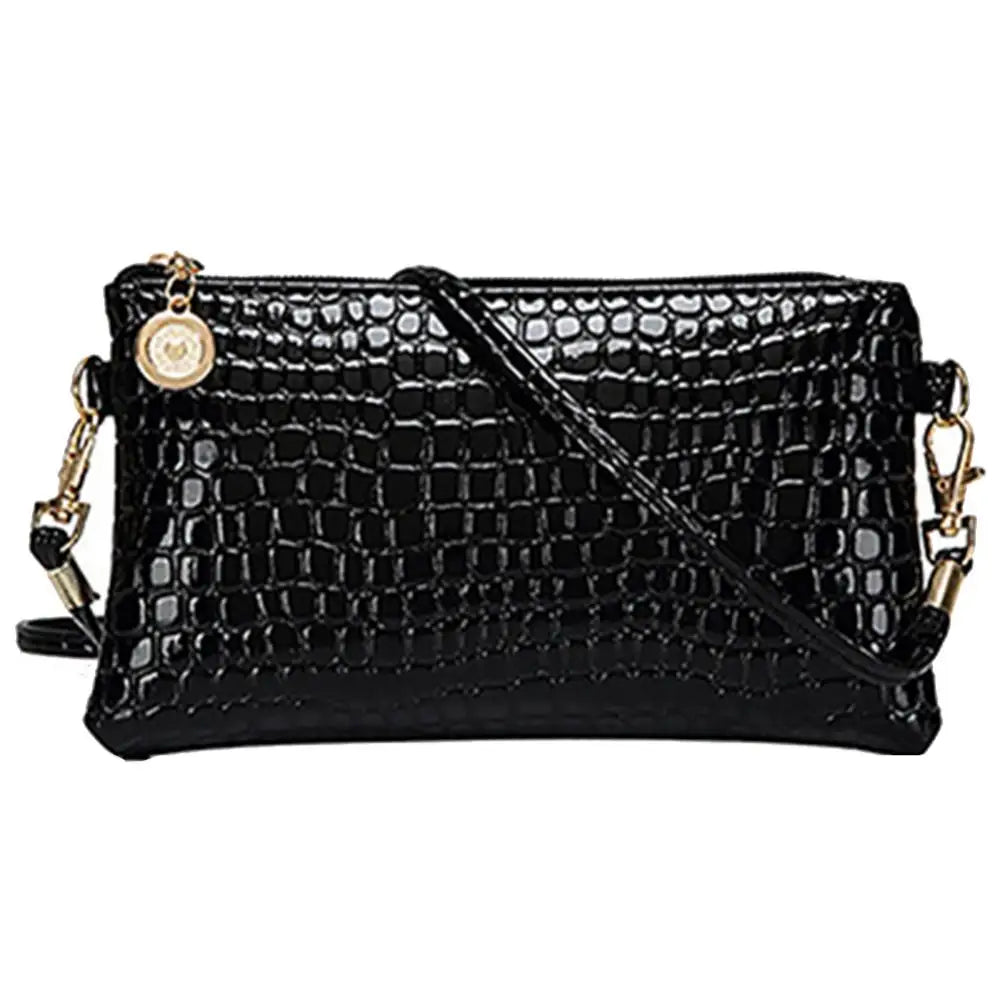 Women's Faux Leather Shoulder Bag – Zipper Tote Handbag with Coin Purse and Card Wallet