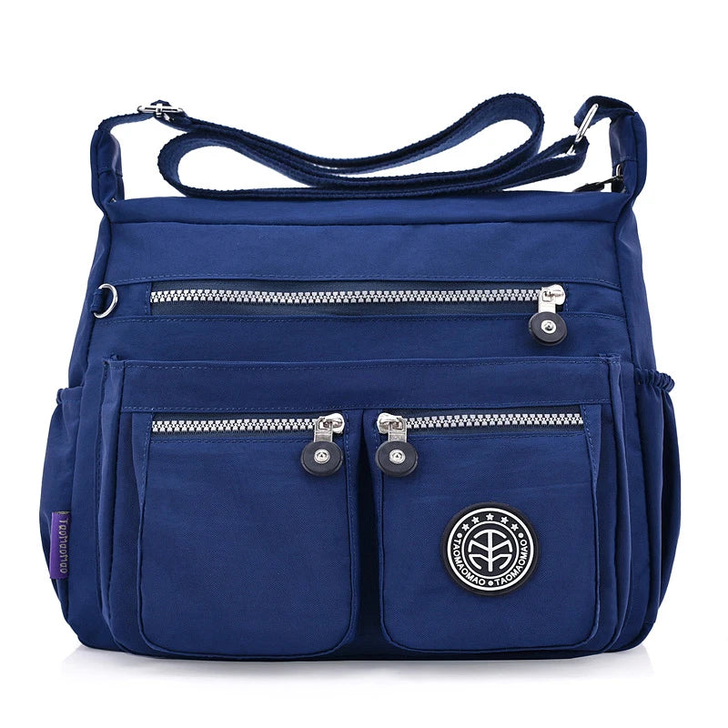 Women's Nylon Shoulder Bag – Lightweight Zipper Crossbody Bag for Everyday and Beach Use