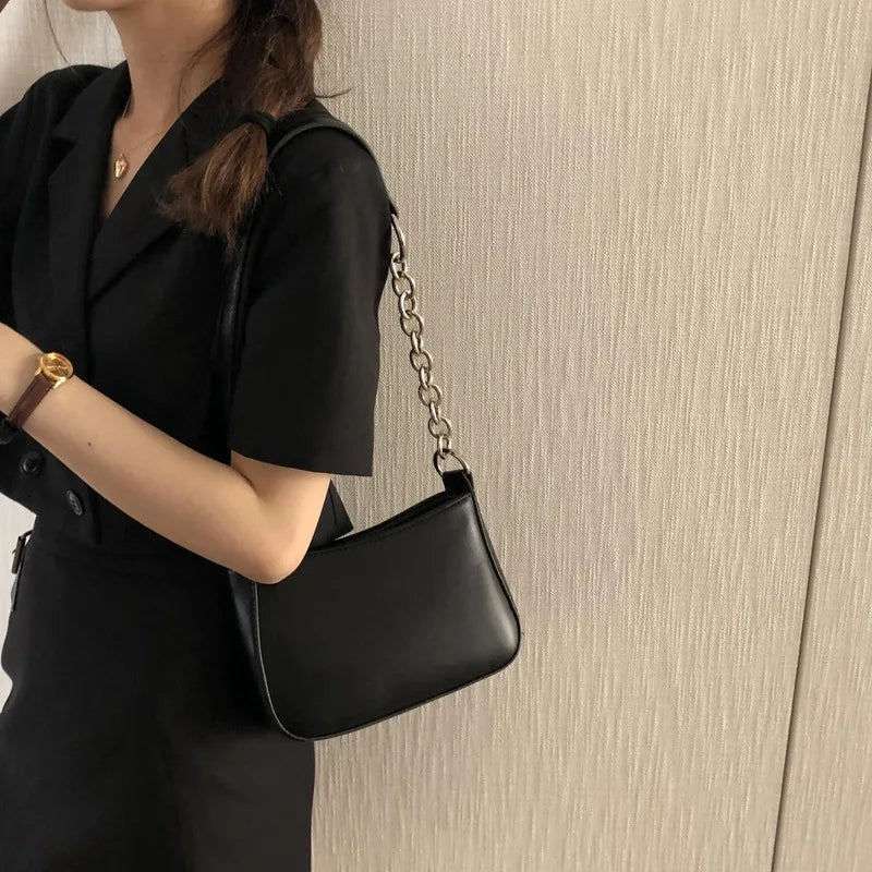 Women's PU Leather Mini Crossbody Bag – Elegant Single-Chain Shoulder Bag