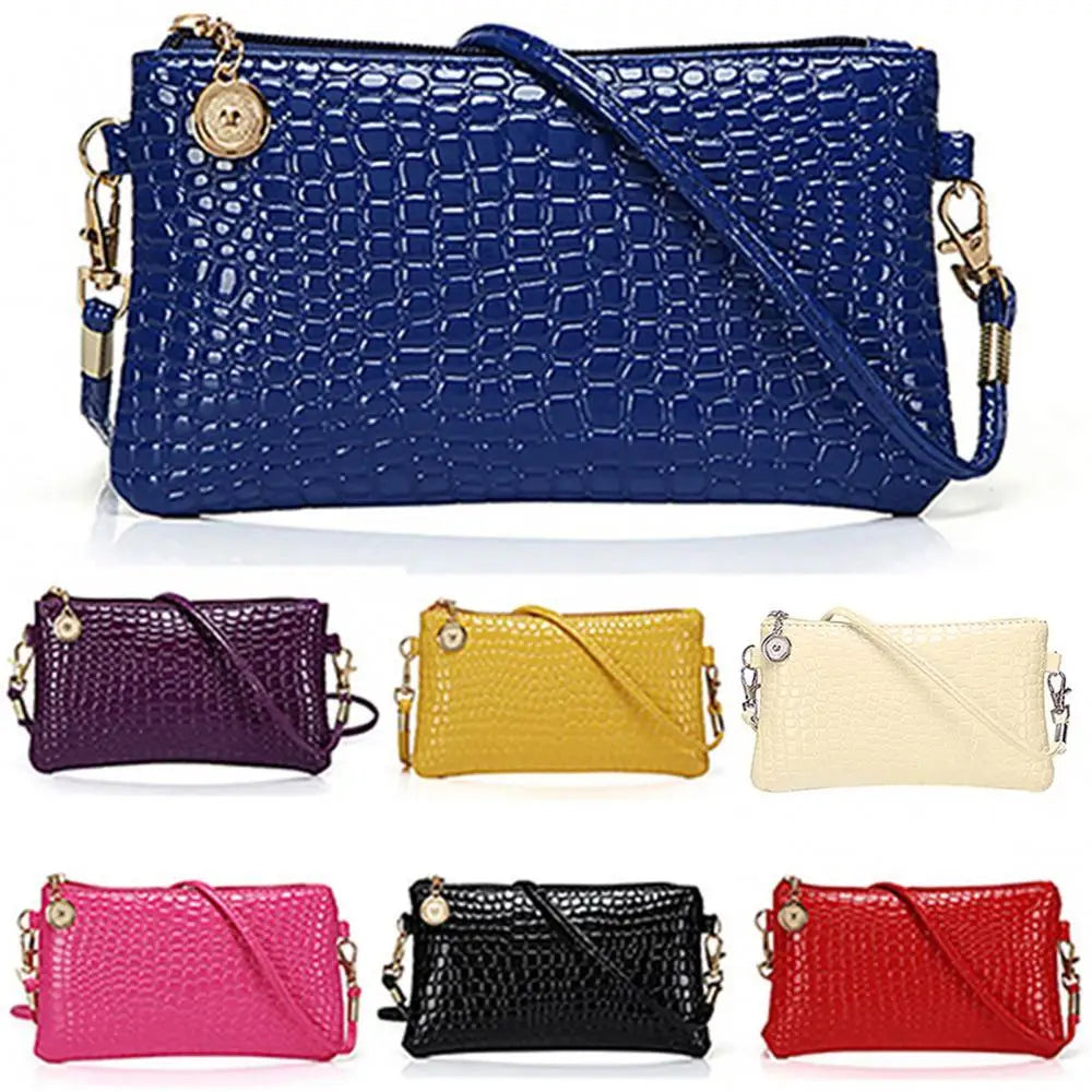 Women's Faux Leather Shoulder Bag – Zipper Tote Handbag with Coin Purse and Card Wallet
