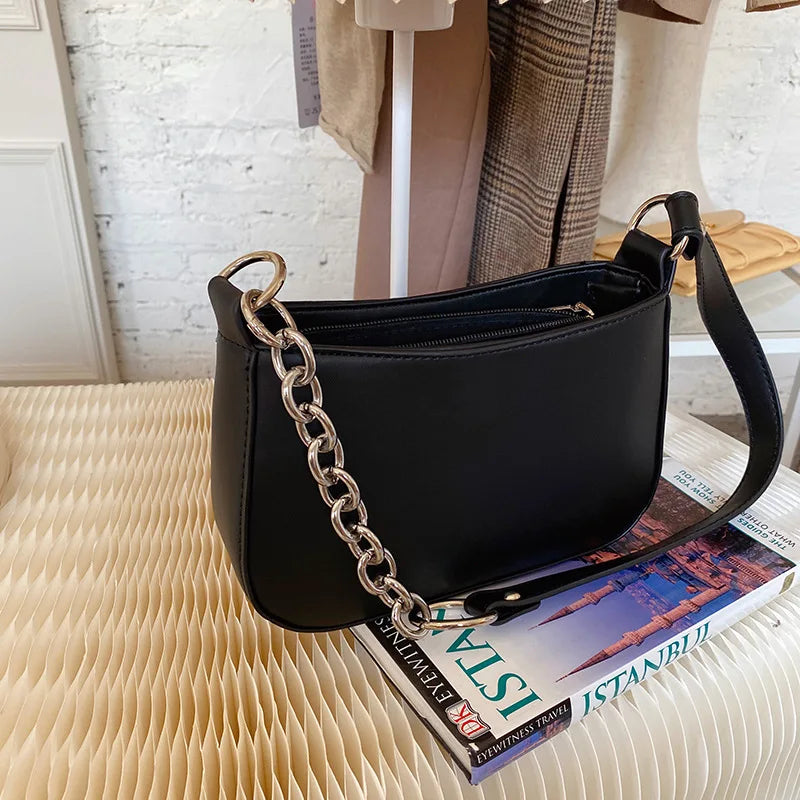 Women's PU Leather Mini Crossbody Bag – Elegant Single-Chain Shoulder Bag