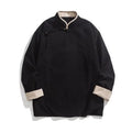 Men's Chinese Tang Style Jacket – Long Sleeve Slanted-Collar Traditional Casual Top