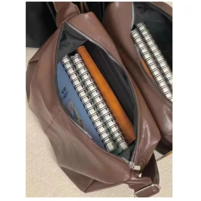 Fashion Soft PU Leather Tote Bags for Women Trend Female Simple Large High Capacity Shoulder Women Handbags Messenger Bags