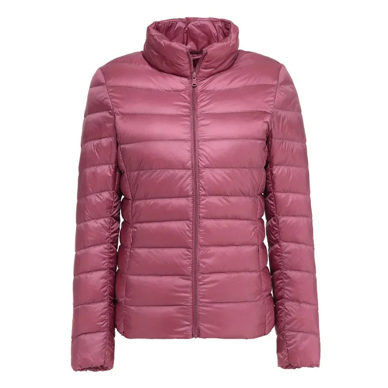 UZZDSS Women's Lightweight Hooded Down Jacket – 90% White Duck Down, Autumn Winter Coat