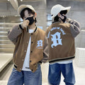 Autumn Spring Baseball Jackets Boys Girls Trends Letters Loose Casual Tops Kids Single Breasted Coats Teenager Fashion Clothing
