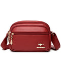 Women's Soft Leather Messenger Bag – Multi-Pocket Luxury Shoulder Handbag