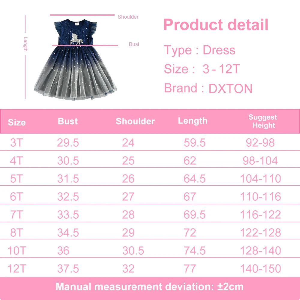 Girls Unicorn Tutu Dress – Sleeveless Princess Party & Summer Dress