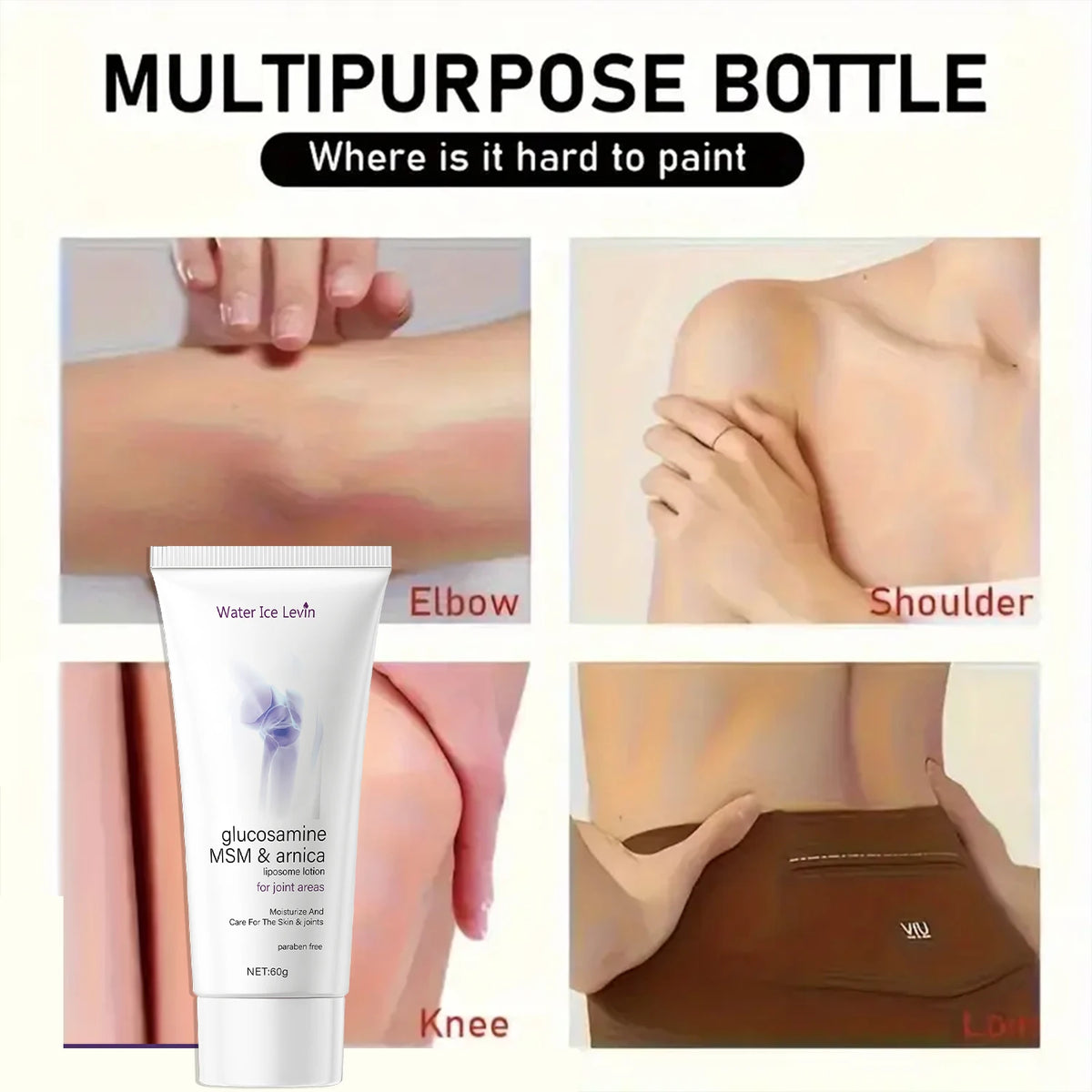 Glucosamine MSM & Arnica Joint Cream Liposome Lotion - Moisturizes, Nourishes & Protects Skin & Joints, Paraben-Free Formula.