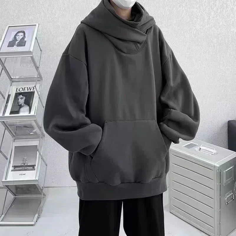 Unisex Ninja Turtleneck Hoodie – Oversized Y2K Vintage Streetwear Sweatshirt for Men and Women