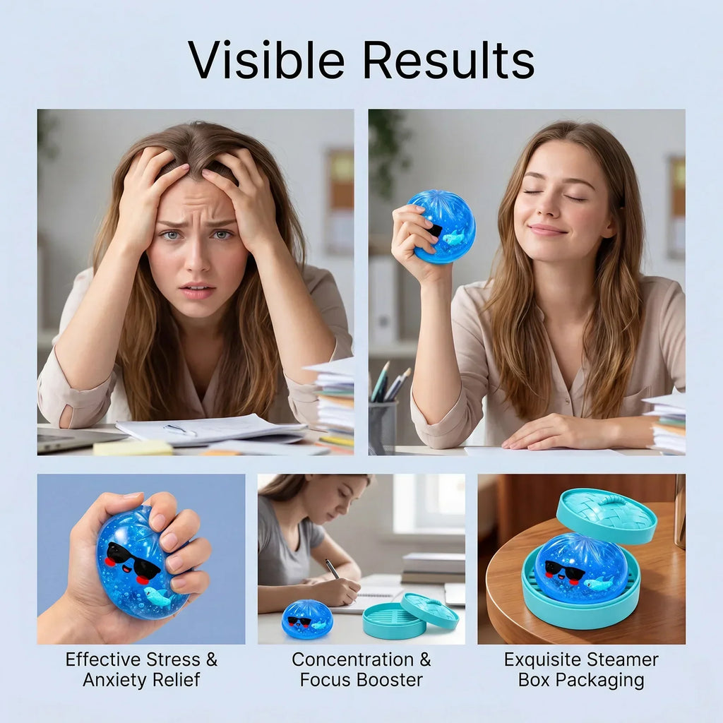 New Glitter Dumpling Colorful Simulation Steamed Bun Decompression Toy for Anxiety Squishes Stress Balls 2026 Viral Fidget Toy
