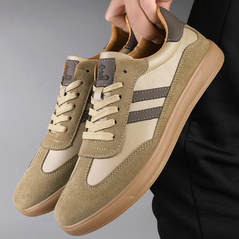 High Quality Leather Sneakers Men Trainers Classic Casual Sports Shoes Man Flat Sneakers Outdoor Non-slip Men's Skateboard Shoes