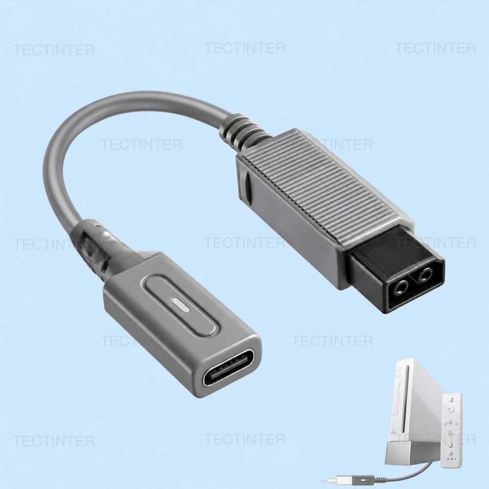 For Nintendo Wii Console Type C Cable Charging Adapter Cable USB C LED Converter Cord for Wii Controller Power Cable Accessories