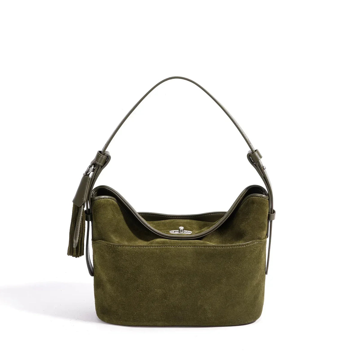 Fashion Tote Real Suede Leather Female Crossbody Shoulder Bag High Quality New Autumn winter Tassel Design Slouchy Woman Bucket