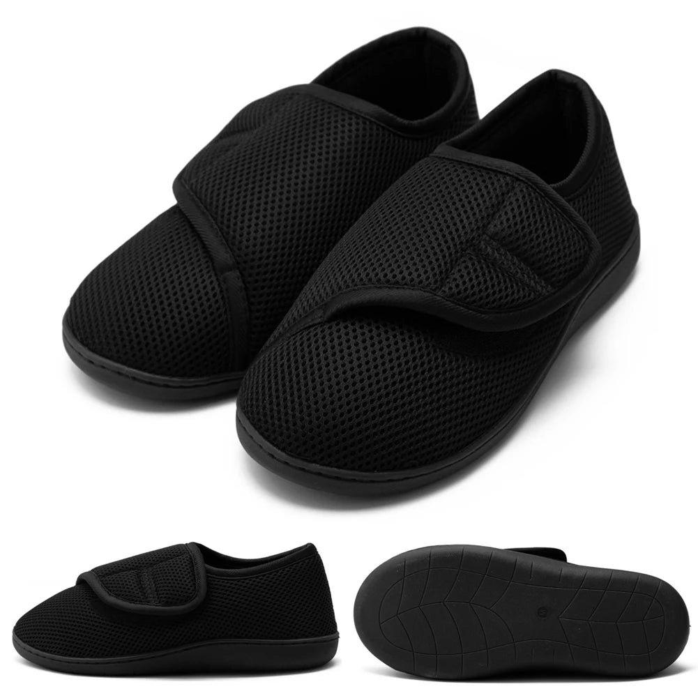 Unisex Diabetic Shoes Wide Walking Shoes Plush Lining Lightweight Edema Sneakers Hook and Loop Sneakers for Plantar Fasciitis