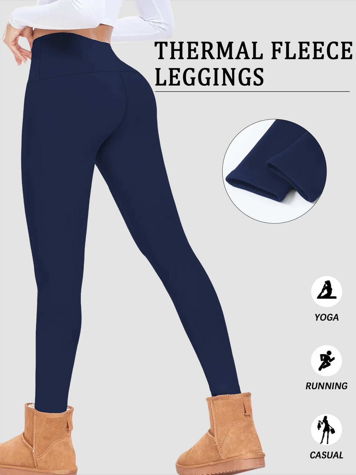 Women’s High-Waisted Fleece-Lined Leggings – Warm Thermal Stretch Pants