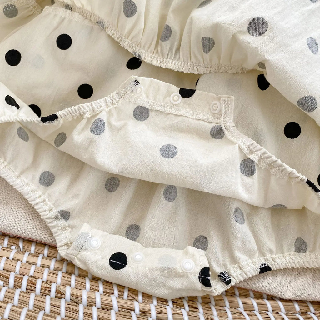 Summer Baby Girl Clothes Cute Bow Tie Baby Infant Clothes Dot Princess Romper Dress Summer Clothing