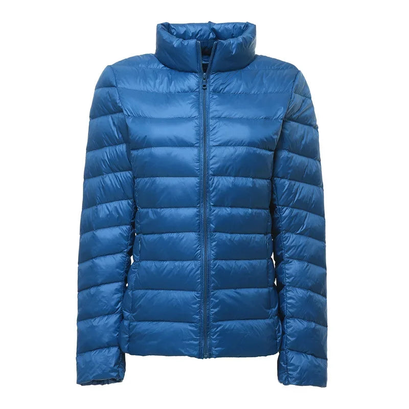 UZZDSS Women's Lightweight Hooded Down Jacket – 90% White Duck Down, Autumn Winter Coat