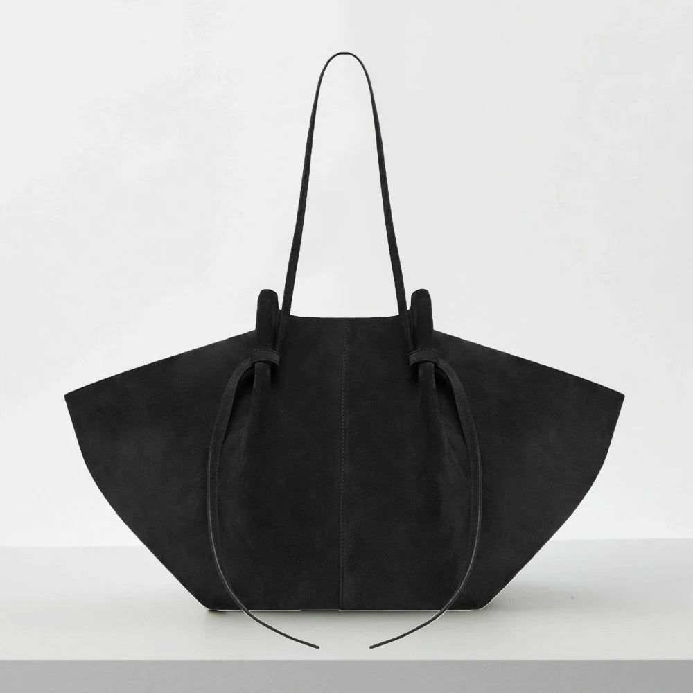 Vintage Faux Suede Tote Bags For Women Luxury Designer Handbags And Purses New In Ruched Large Capacity Underarm Shoulder Bags