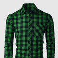 Men's Plaid Long Sleeve Shirt – Casual Button-Up Shirt with Classic Lapel Collar