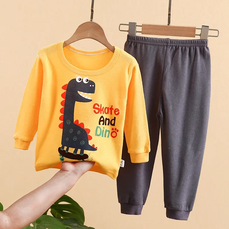 Boys’ Dinosaur Pajama Set – Long-Sleeve Top and Matching Pants
